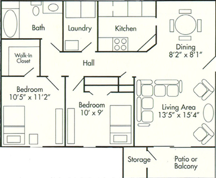 2 Bedroom Floor Plan Image